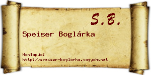 Speiser Boglárka névjegykártya